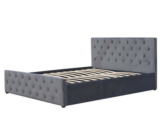 Dubbel van het de Opslagbed van de Gaslift de Stoffentriplex Klein Licht Grey Velvet Upholstered Bed