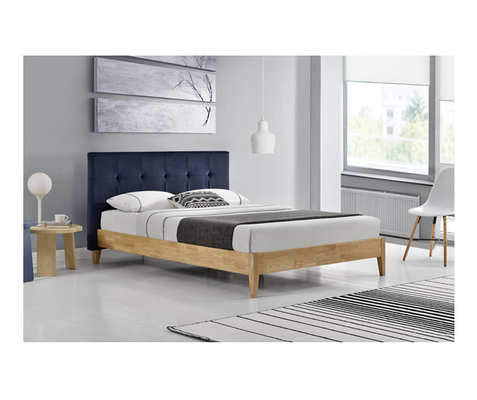 Sunny Blue Linen Fabric Bed-Kader met de Certificatie van Hoofdeindece