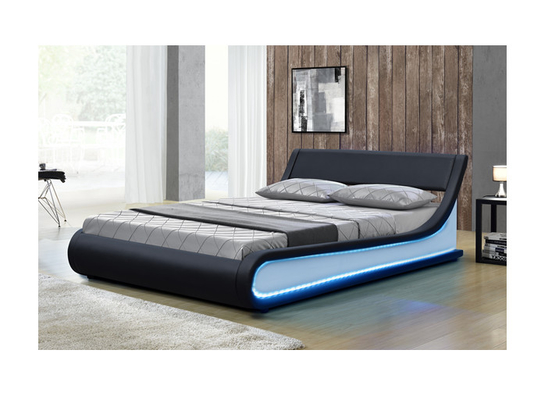 Van het het Bedkader van koningssize modern storage het Leer van Faux met Geleid Licht