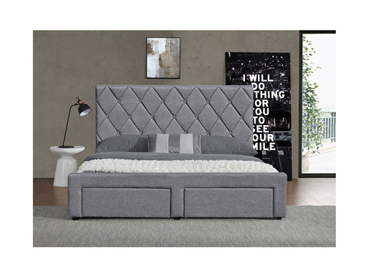 OEM de Stof van het het Bedfluweel van Koningssize tufted storage met Vier Opslagladen