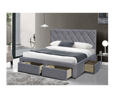 OEM de Stof van het het Bedfluweel van Koningssize tufted storage met Vier Opslagladen