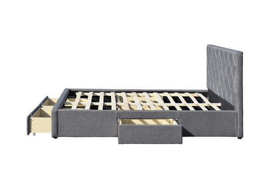 OEM de Stof van het het Bedfluweel van Koningssize tufted storage met Vier Opslagladen