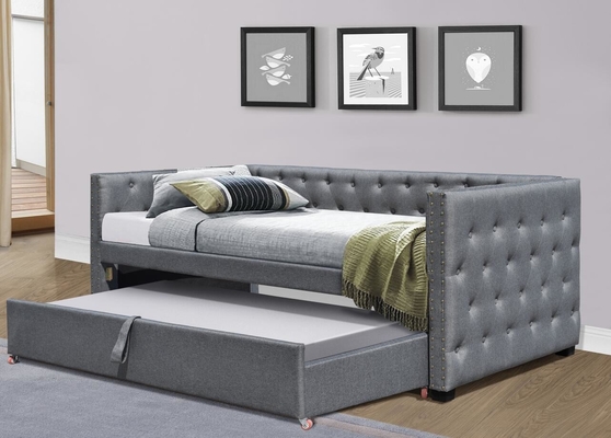 Volledig - de grootte Fluweel Beklede Daybed trekt zich voortrolt Bed Enig Chesterfield Grey Plush terug