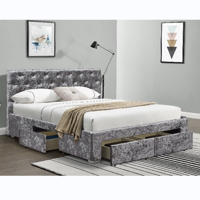 Koninginsize Double Upholstered Ottoman Bedkader met 4 Ladenoem ODM