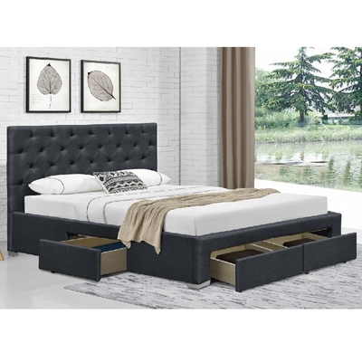 Koninginsize Double Upholstered Ottoman Bedkader met 4 Ladenoem ODM