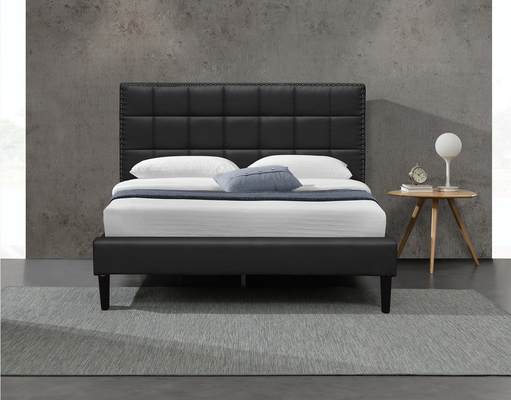 Wit van het het Hoofdeindebed van Koningsupholstered storage bed Pu Vierkant Doorgenaaid Kader 140X190Cm