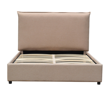 Van de het Kaderkoning van het linnen Lichtbruin Bed Bekleed het Platformbed Europen Style Modern
