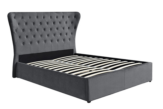 Het hoge Hoofdeinde Doorgenaaide Bed van de Fluweelopslag
