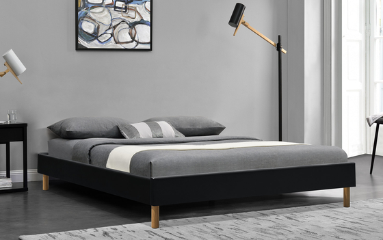 Eigentijds van de KoningsAssemble Pu van Koningsupholstered platform bed Leer 140x190Cm