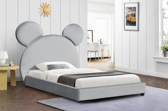 Draag Vorm Bekleed het Bedkader Licht Grey Velvet van Platformkinderen
