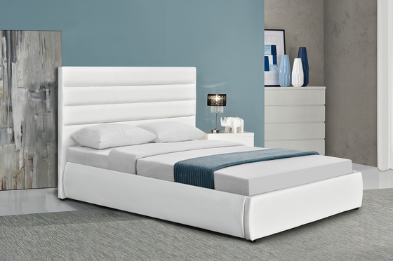 Modern Koninginsize Storage Upholstered Platform Bedkader met Hoog Hoofdeinde Pu