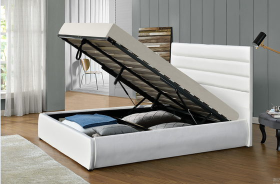 Modern Koninginsize Storage Upholstered Platform Bedkader met Hoog Hoofdeinde Pu
