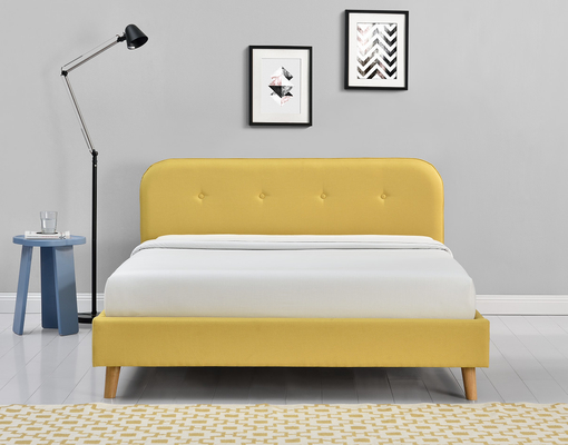 Doorgenaaid ODM Bekleed Koningin Platform Bed Modern Simple 140x200Cm