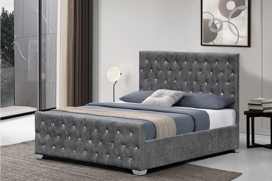 BSCI Bekleed Bedkader met Diamond Headboard European Style Customized