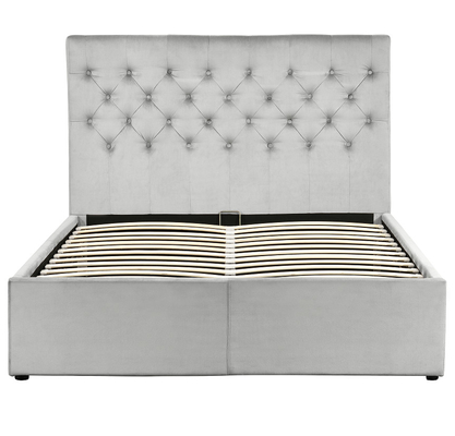 Kader van het konings het Size Platform Tufted Beklede Bed met Knopenhoofdeinde