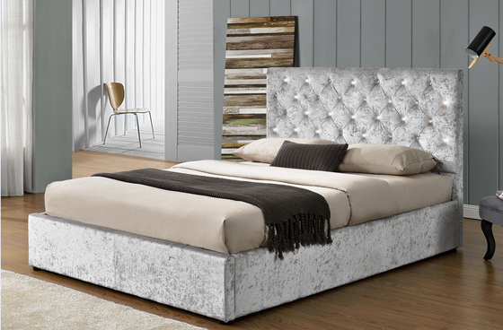 Kader van het konings het Size Platform Tufted Beklede Bed met Knopenhoofdeinde