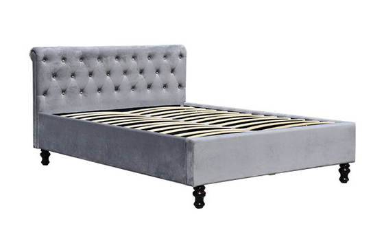 Van het het Bedkader van Lambethgrey velvet sleigh storage ottoman de Dubbele Koning Size