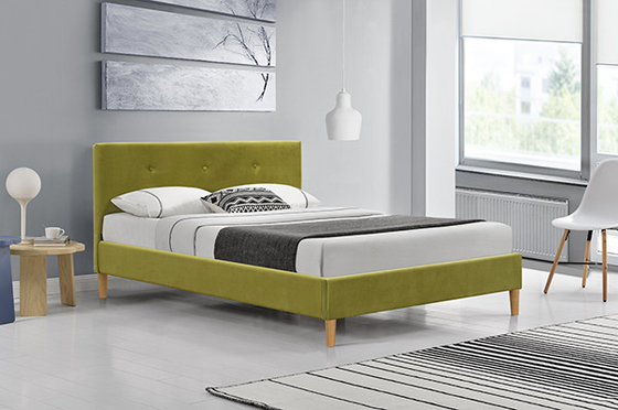 Tufted Groene Room Verpletterde Kader van het het Hoofdeindebed van het Fluweel Dubbele Hoofdkussen