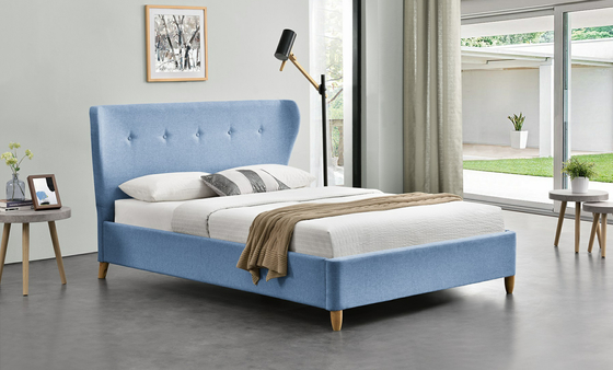 Het eenvoudige Beklede Kader van het Triplexbed met Gemakkelijk Orenhoofdeinde assembleert