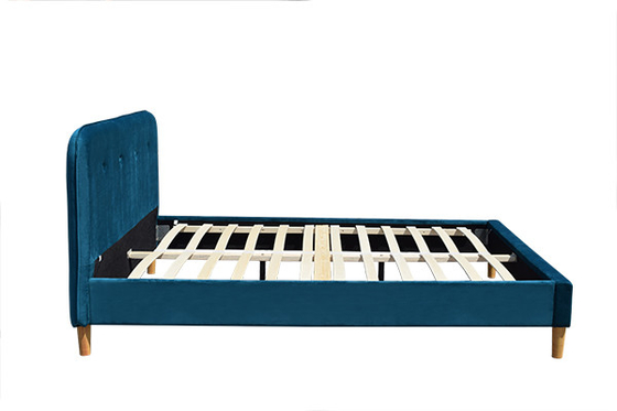 Stof van het het Bedkader BSCI van het fluweel de Blauwe Triplex Bekleed Koningin Bed Headboard