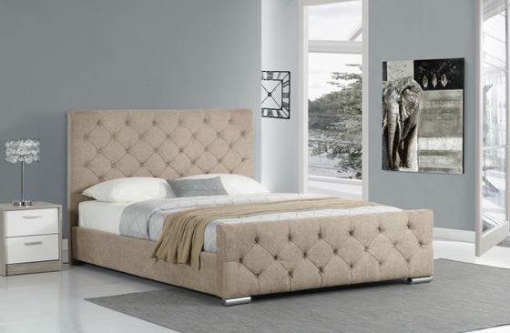 Eenvoudig Modern Houten Bekleed het Bedkader van koningssize fabric velvet