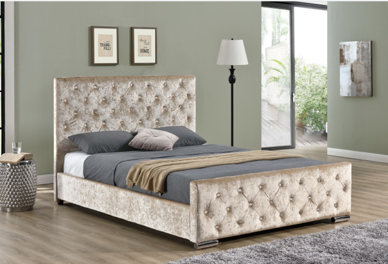 Eenvoudig Modern Houten Bekleed het Bedkader van koningssize fabric velvet