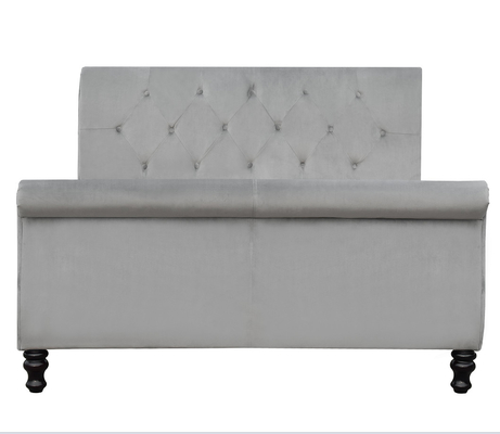 De beklede van het het bedkader van Chesterfield Ar van de de koningsgrootte met Knopen