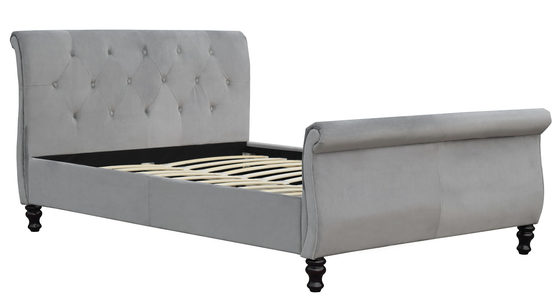 De beklede van het het bedkader van Chesterfield Ar van de de koningsgrootte met Knopen