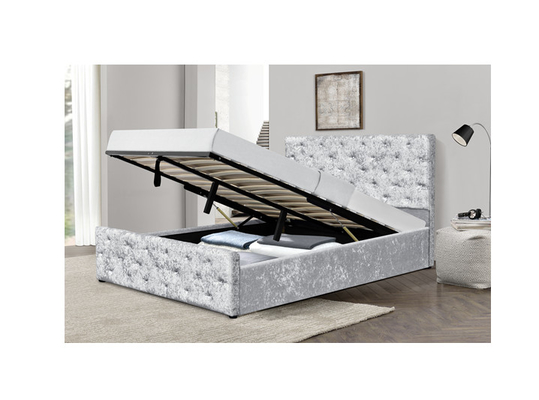 Aangepaste Beklede Verpletterde de Opslagladen van Size Bed With van de Fluweelkoning