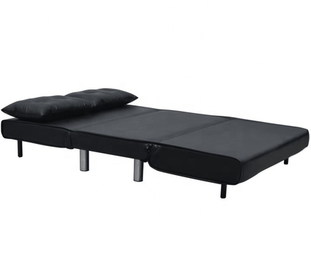 Pu Leer die het Metaalbenen vouwen van Stoelsofa bed black white with