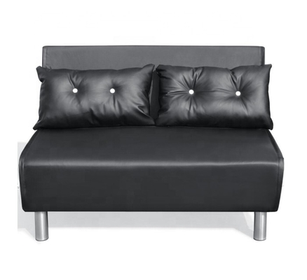 Pu Leer die het Metaalbenen vouwen van Stoelsofa bed black white with