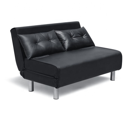 Pu Leer die het Metaalbenen vouwen van Stoelsofa bed black white with
