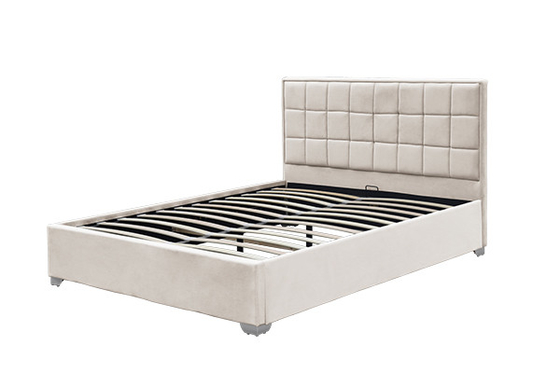 Van de de Ottomaneopslag van het Horwood Beige Fluweel het Bedkader 120x200cm 140x200cm 160x200cm 180x200cm