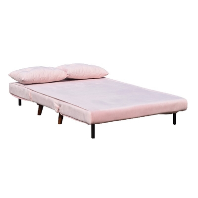 Roze Fluweel Twee het Schuimtriplex van Seat Sofa Bed Folding Chair Fabric