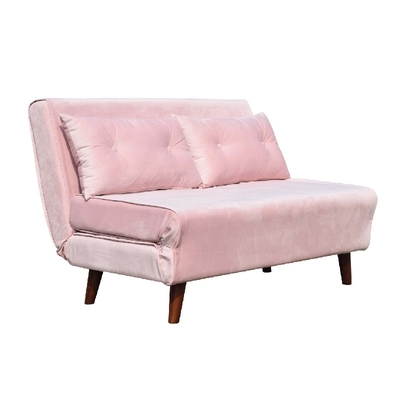 Roze Fluweel Twee het Schuimtriplex van Seat Sofa Bed Folding Chair Fabric