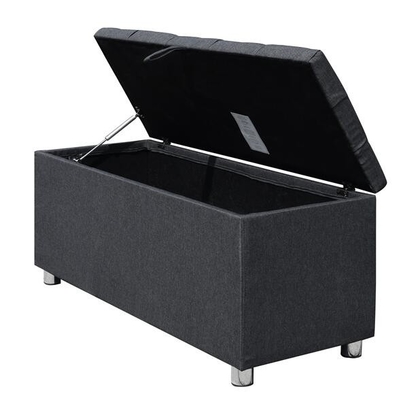 De beklede Ottomane het Donkere UK Fr Grey Fabric Blanket Box van de Stoffenopslag