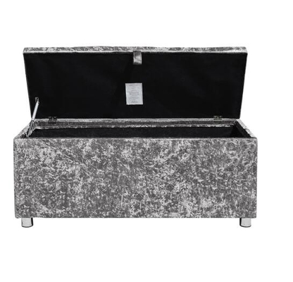 Doos van de de Ottomaneopslag van verbrijzelingsdiamond silver crushed velvet ottoman de Vouwbare