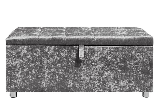 Doos van de de Ottomaneopslag van verbrijzelingsdiamond silver crushed velvet ottoman de Vouwbare
