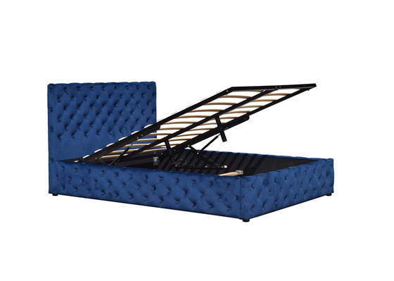 OEM ODM het Platform bekleedde Tufted Eenspersoonsbed met Opslag