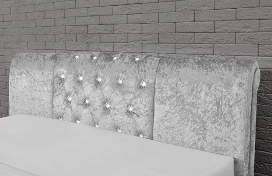 Van het de Opslagbed van luxeduble Grootte Doorgenaaide het Plukselstrook Crystal Button European Style