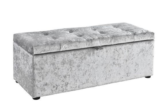 Van de de Ottomaneopslag van het verbrijzelings de Zilveren Fluweel Zaal van de Borsttoy box for bedroom living